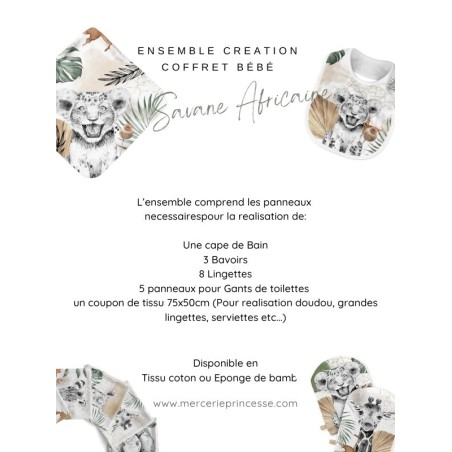 Ensemble  Savane Africaine pour création Bébé