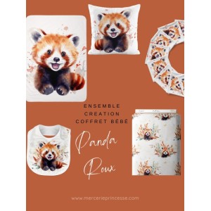 Ensemble Panda Roux pour création Bébé