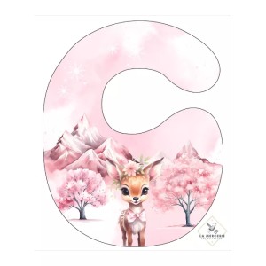 Coupon Bavoir Biche Enchantée Rose – Bébé 0-3 mois – Coton Oeko-Tex® à coudre soi-même