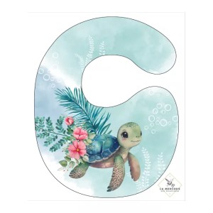 Coupon Bavoir Tortue 2 – Bébé 0-3 mois – Coton Oeko-Tex® à coudre soi-même