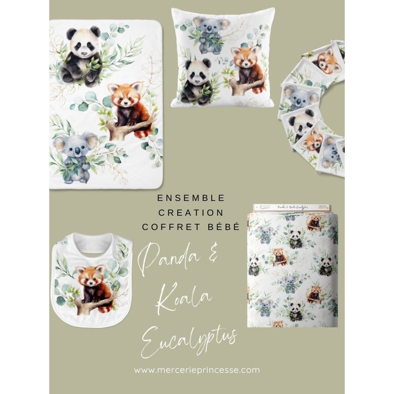 Ensemble Panda & Koala Eucalyptus pour création Bébé