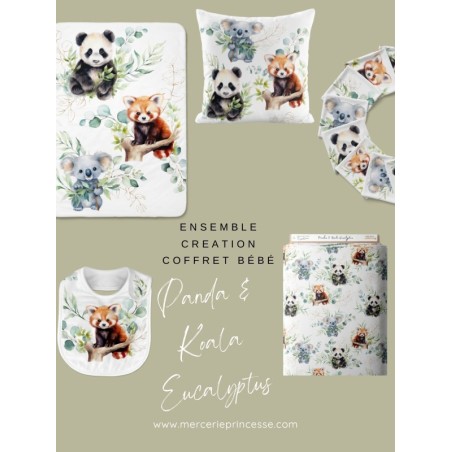Ensemble Panda & Koala Eucalyptus pour création Bébé