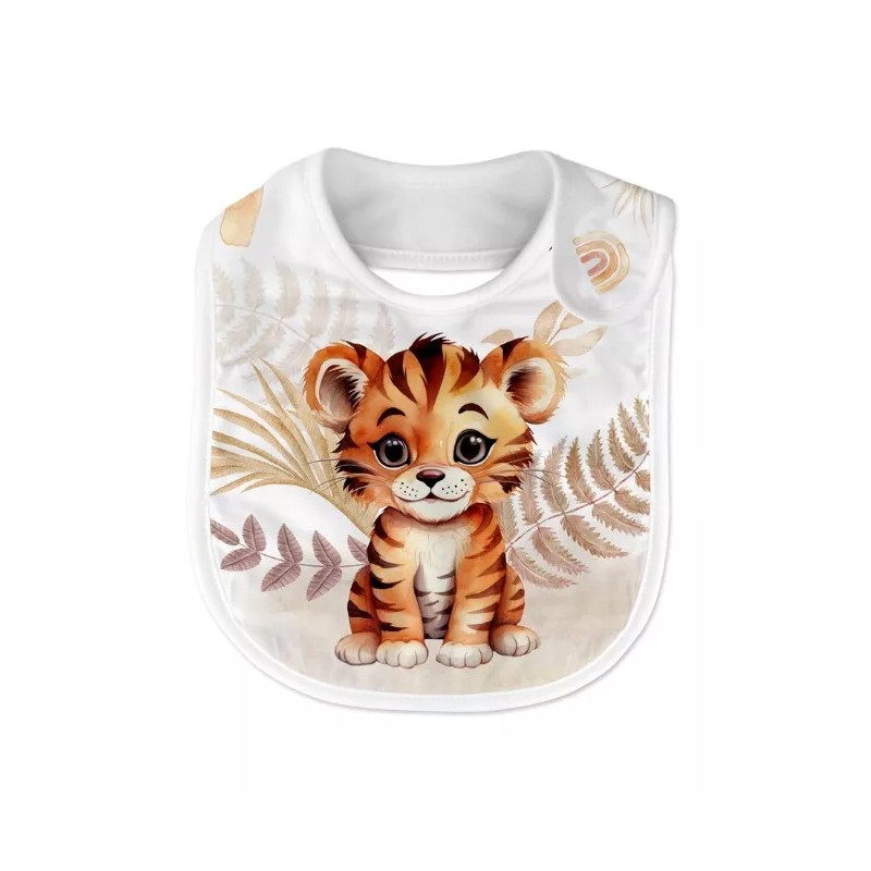 Coupon Bavoir Bébé Tigre Boho – Bébé 0-3 mois – Coton Oeko-Tex® à coudre soi-même