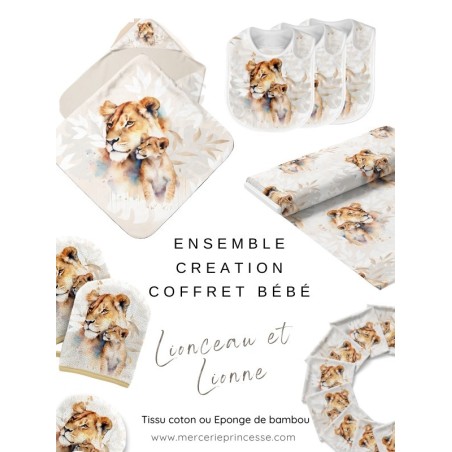 Ensemble Lionceau et Lionne pour création Bébé