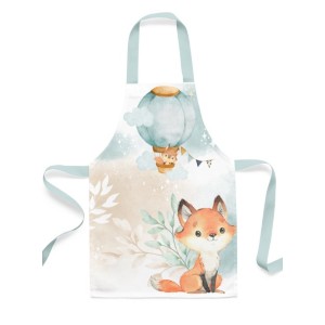 Panneau Tablier Enfant Lovely Fox Celadon - tablier enfant