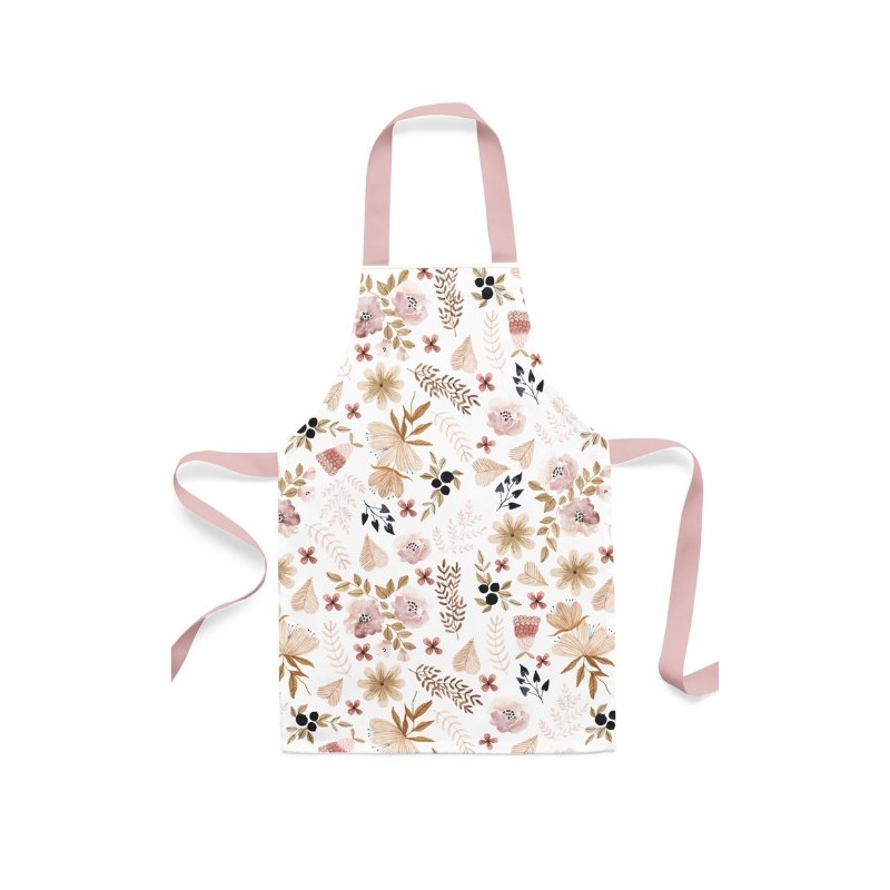 Panneau Tablier Enfant Fleurs Sauvages Roses - tablier enfant