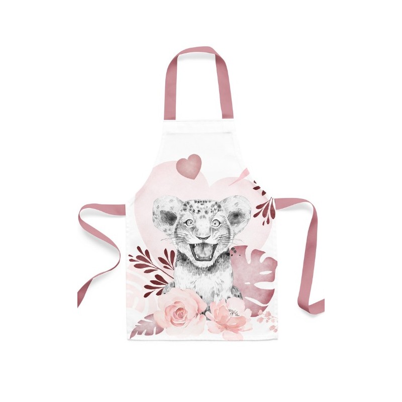 Panneau Tablier Enfant Savane Vieux Rose - tablier enfant