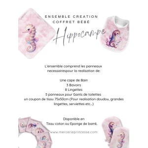 Ensemble Hippocampe pour création Bébé, coffret de naissance complet