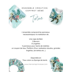 Ensemble Tortue pour création Bébé, coffret de naissance complet