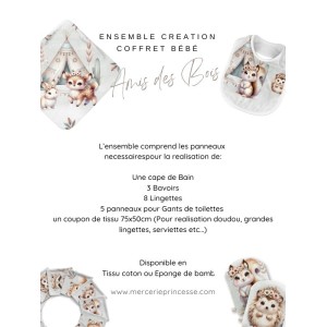 Ensemble Amis des Bois Boho pour création Bébé, coffret de naissance complet