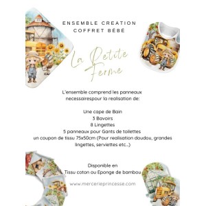 Ensemble La petite ferme 2 pour création Bébé, coffret de naissance complet