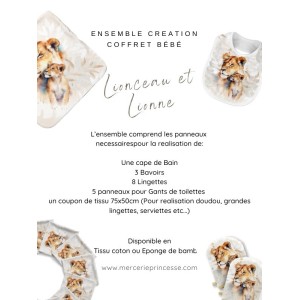 Ensemble Lionceau et Lionne pour création Bébé, coffret de naissance complet
