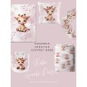 Ensemble Bébé Girafe Pastel Vieux Rose pour création Bébé, coffret de naissance complet