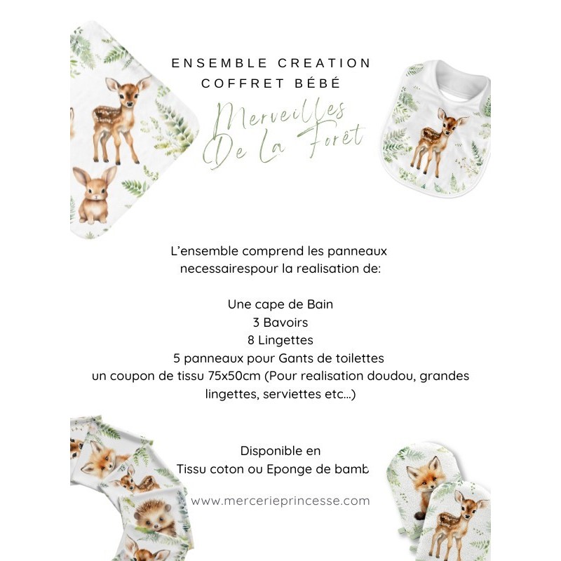 Ensemble Merveilles De La Forêt pour création Bébé, coffret de naissance complet