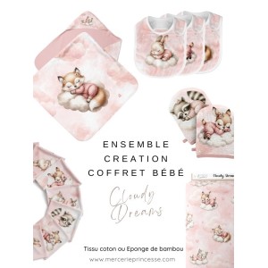 Ensemble Cloudy Dreams Pink pour création Bébé, coffret de naissance complet