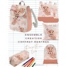 Ensemble Rainbow Lion pour rentrée scolaire: sac à dos, pochons, coussins, bavoirs, trousse - coton Oeko-Tex®