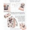 Ensemble Bébé Panda Pastel pour rentrée scolaire: sac à dos, pochons, coussins, bavoirs, trousse - coton Oeko-Tex®