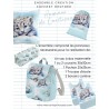 Ensemble Animaux de l'Arctique pour rentrée scolaire: sac à dos, pochons, coussins, bavoirs, trousse - coton Oeko-Tex®
