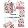 Ensemble Floral Bunny Garden pour rentrée scolaire: sac à dos, pochons, coussins, bavoirs, trousse - coton Oeko-Tex®