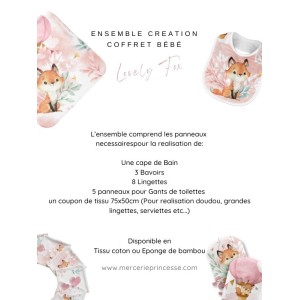 Ensemble Lovely Fox Rose pour création Bébé, coffret de naissance complet