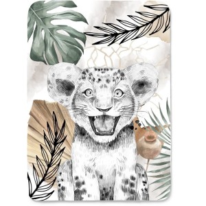Panneau Lion Savane Africaine pour couverture à réaliser soi-même- Certifié Oeko-Tex® | Mercerie des Princesses