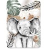  Panneau pour couverture à réaliser soi-même Eléphant Savane Africaine - Certifié Oeko-Tex® | Mercerie des Princesses