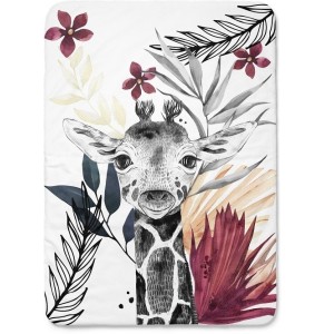  Panneau Girafe Savane Bordeaux pour couverture à réaliser soi-même- Certifié Oeko-Tex® | Mercerie des Princesses