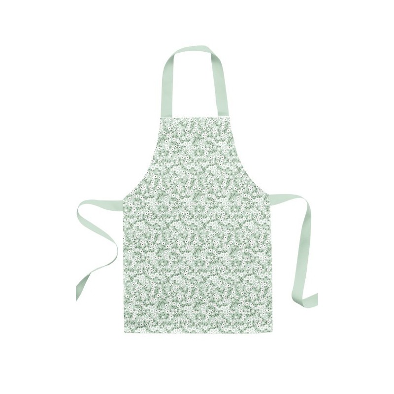 Panneau Tablier Enfant Fleurs Fond Vert - tablier enfant