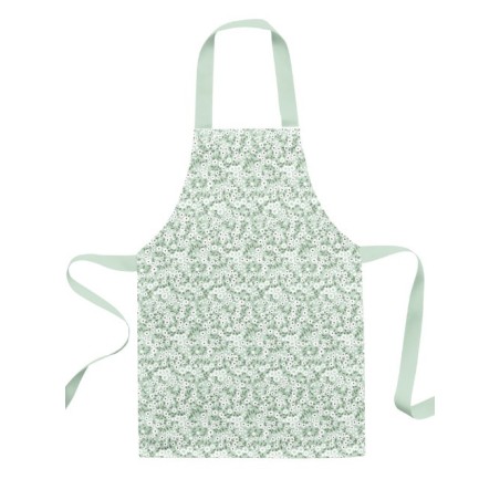 Panneau Tablier Enfant Fleurs Fond Vert - tablier enfant