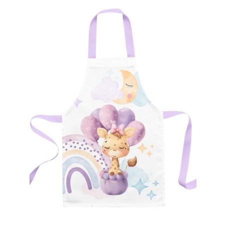 Panneau Tablier Enfant Jolie Girafe - tablier enfant