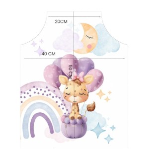 Panneau Tablier Enfant Jolie Girafe - tablier enfant