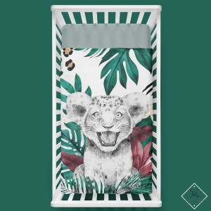  Panneau en tissu coton Lion Savane Vert - Certifié Oeko-Tex® | Mercerie des Princesses
