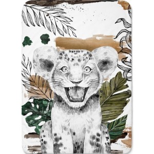  Panneau Lion Savane pour couverture à réaliser soi-même- Certifié Oeko-Tex® | Mercerie des Princesses