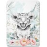 Panneau en tissu coton Lion Savane Eucalyptus - Certifié Oeko-Tex® | Mercerie des Princesses
