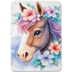 Panneau Cheval fleuri pour couverture à réaliser soi-même- Certifié Oeko-Tex® | Mercerie des Princesses