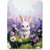 Panneau pour couverture à réaliser soi-même Lapin Fleurs parme - Certifié Oeko-Tex® | Mercerie des Princesses