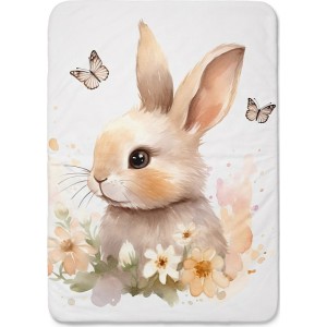  Panneau pour couverture à réaliser soi-même Lapins et papillons- Certifié Oeko-Tex® | Mercerie des Princesses