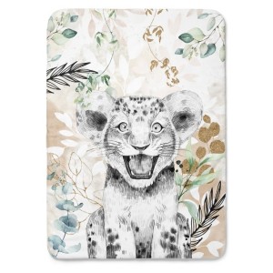 Panneau en tissu coton Lion Savane Beige et Or - Certifié Oeko-Tex® | Mercerie des Princesses
