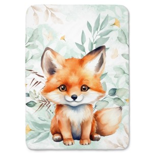  Panneau Petit Renard Vert d'eau pour couverture à réaliser soi-même- Certifié Oeko-Tex® | Mercerie des Princesses