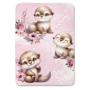 Panneau Loutres Rose pour couverture à réaliser soi-même- Certifié Oeko-Tex® | Mercerie des Princesses