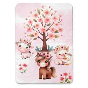 Panneau Animaux De La ferme Fleuri pour couverture à réaliser soi-même- Certifié Oeko-Tex® | Mercerie des Princesses