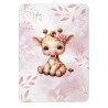 Panneau pour couverture à réaliser soi-même Bébé Girafe Pastel Vieux Rose - Certifié Oeko-Tex® | Mercerie des Princesses