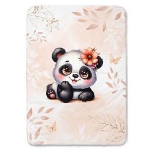 Panneau pour couverture à réaliser soi-même Bébé Panda Pêche - Certifié Oeko-Tex® | Mercerie des Princesses