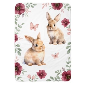 Panneau pour couverture à réaliser soi-même Floral Bunny Garden - Certifié Oeko-Tex® | Mercerie des Princesses