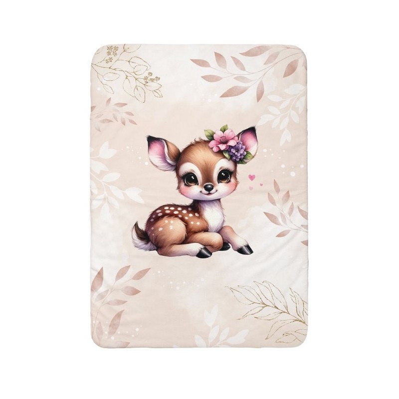 Panneau pour couverture à réaliser soi-même Bébé Faon Beige - Certifié Oeko-Tex® | Mercerie des Princesses