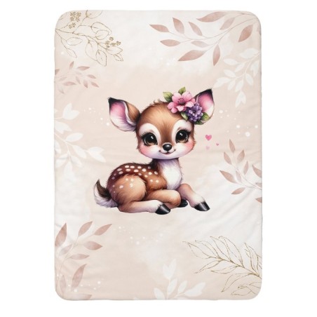 Panneau pour couverture à réaliser soi-même Bébé Faon Beige - Certifié Oeko-Tex® | Mercerie des Princesses