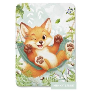 Minky Lisse Panneau pour couverture à réaliser soi-même Renardeau dans un hamac - Certifié Oeko-Tex® | Mercerie des Princesses