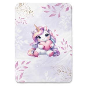 Panneau pour couverture à réaliser soi-même Bébé Licorne Pastel Parme - Certifié Oeko-Tex® | Mercerie des Princesses