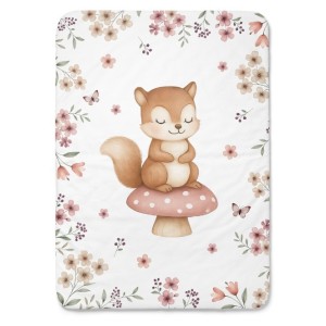 Panneau pour couverture à réaliser soi-même Ecureuil et Papillon - Certifié Oeko-Tex® | Mercerie des Princesses