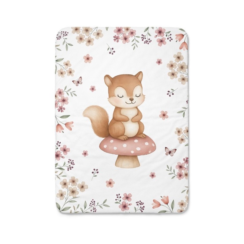 Panneau pour couverture à réaliser soi-même Ecureuil et Papillon - Certifié Oeko-Tex® | Mercerie des Princesses